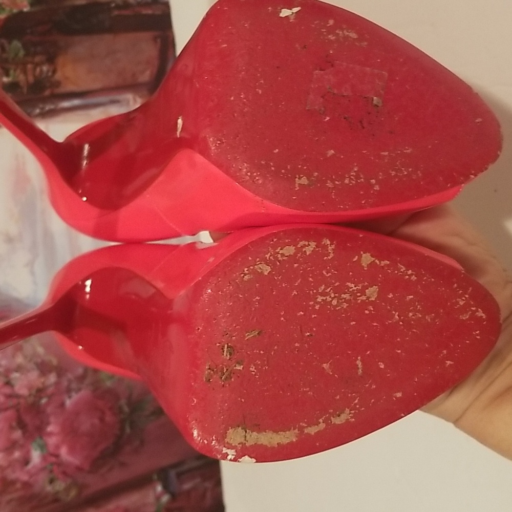 Christian Louboutin peep toe neon pink sexy heels - Picture 12 of 16